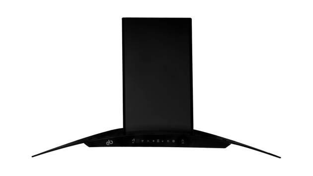 Campana Pared 90 cm EB EB-393 Cristal inox Negro 01 - ALKIA