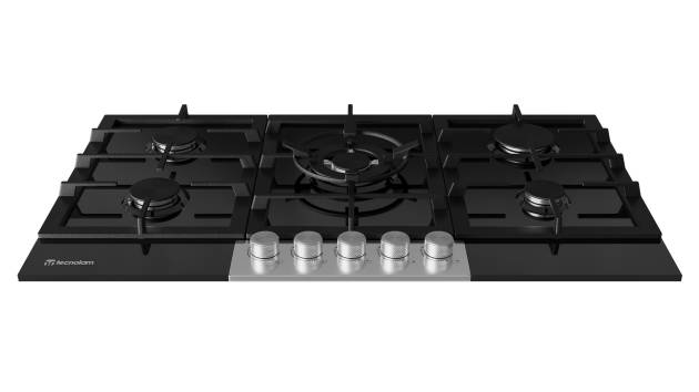 Parrilla Gas 90 cm Tecnolam VETRO915.NE Vidrio templado Negro 01 - ALKIA