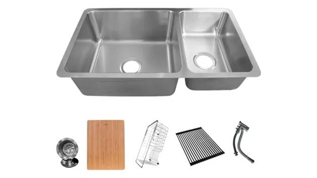 Tarja + accesorios 45.7 x 81.2 cm Elkay EU-32189ACO-LS Inox Satinado 01 - ALKIA