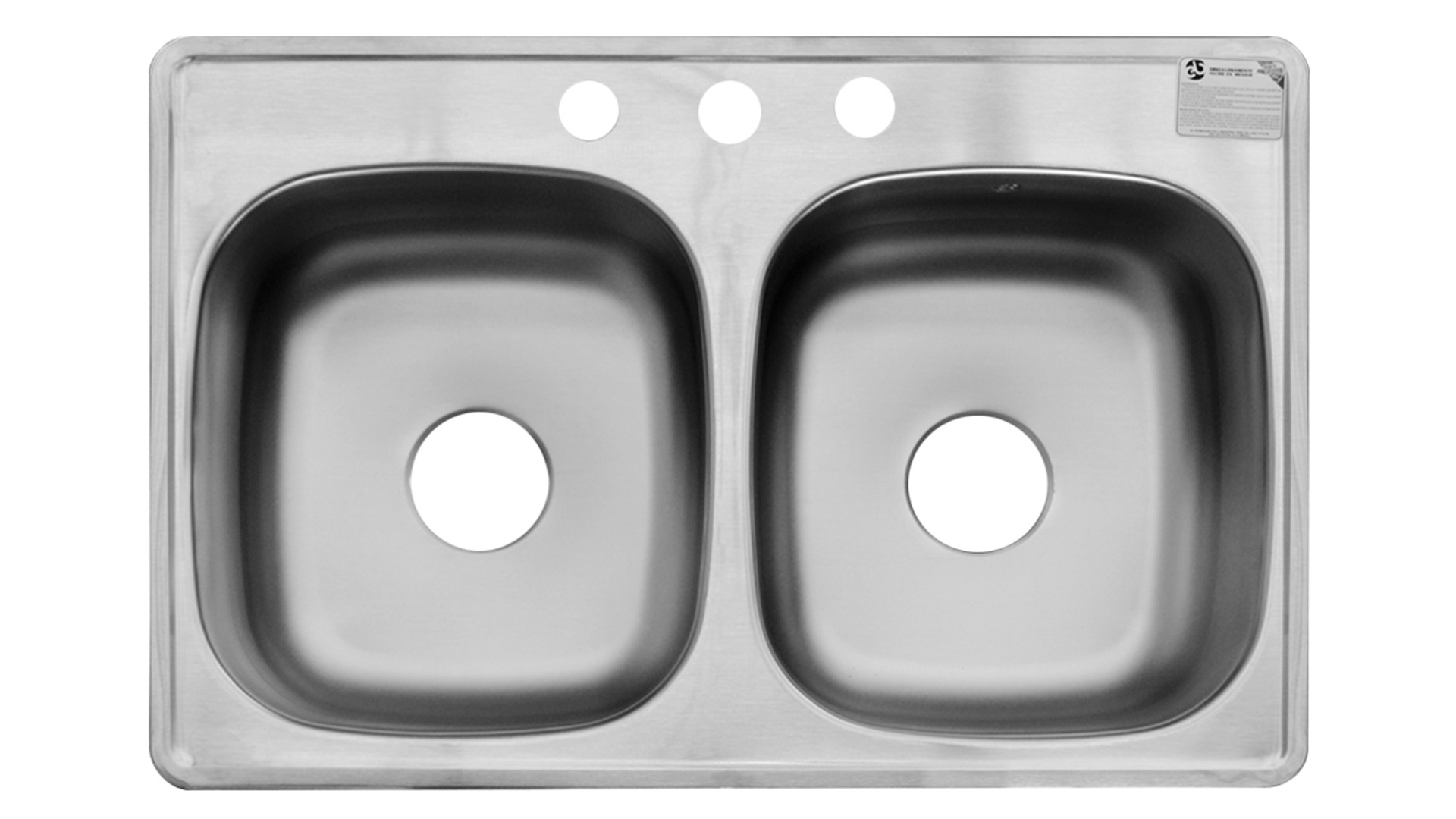 Tarja Empotrar 84 x 56 cm EB C-110 3 PERF Inox Acero 01 - ALKIA